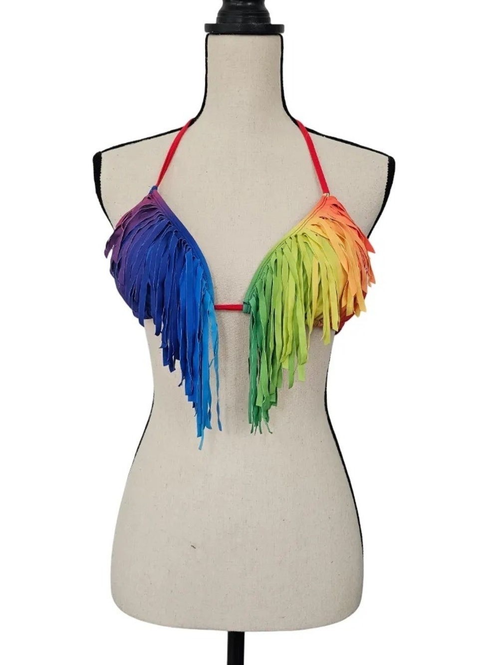 Rainbow Fringe Bikini Top - Multicolor